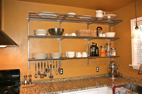 stainless steel open shelf kitchen